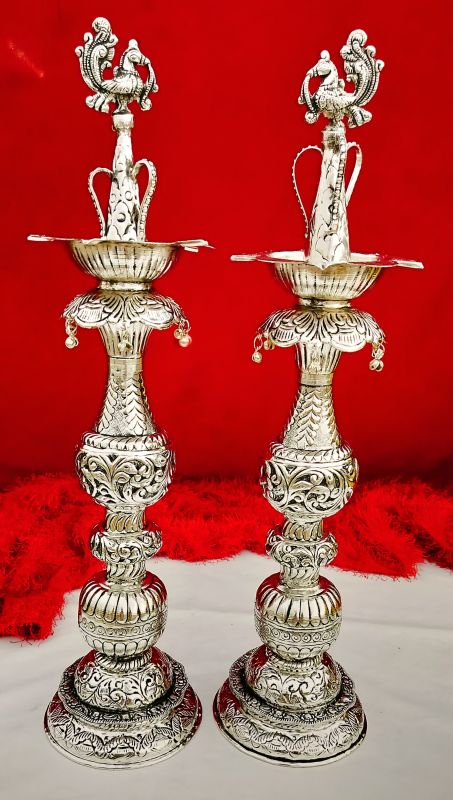 Antique German Silver Long Parrot Diya