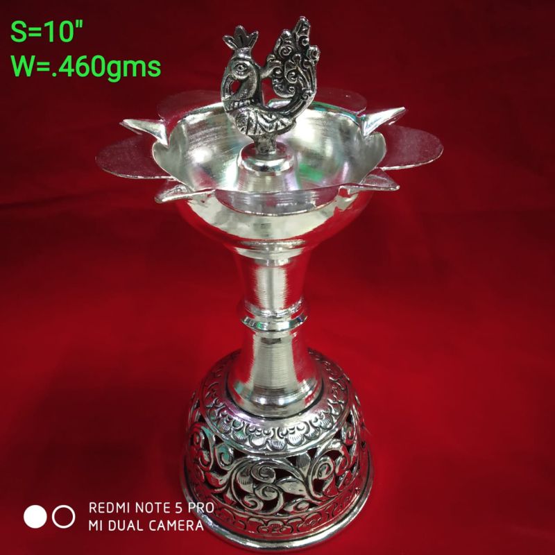 Antique German Silver Peacock Diya