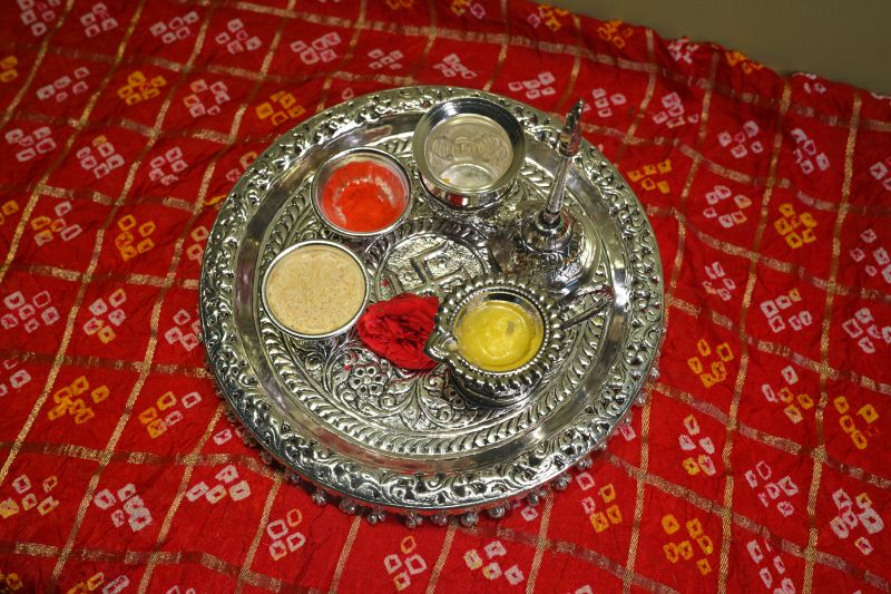 Antique German Silver Pooja Platter 2