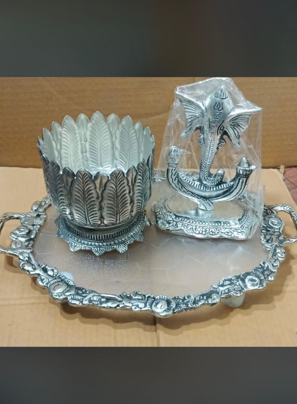 Antique Tray with Bowl and Ganesh Set