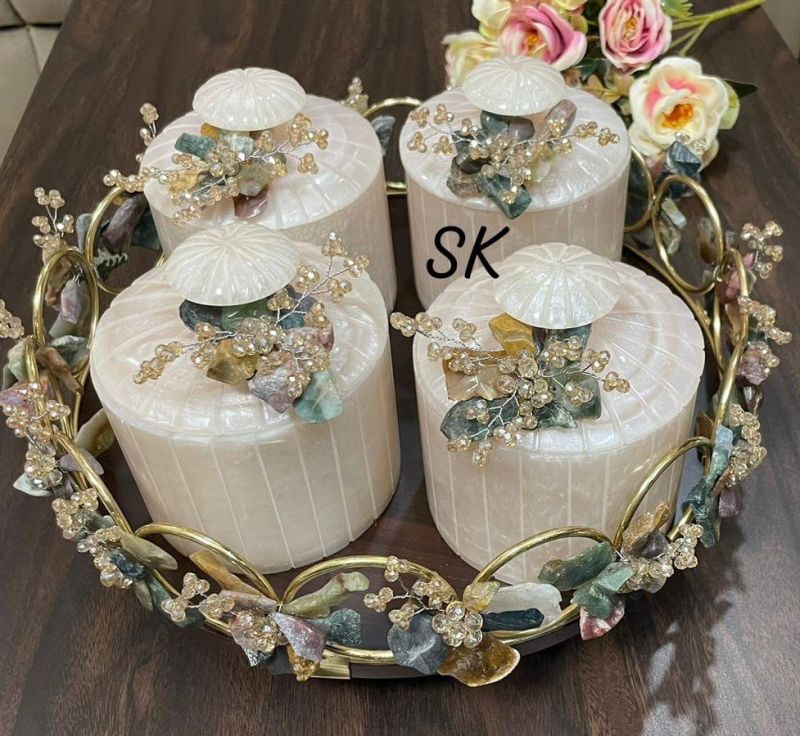Decorative Tray with Resin Jars