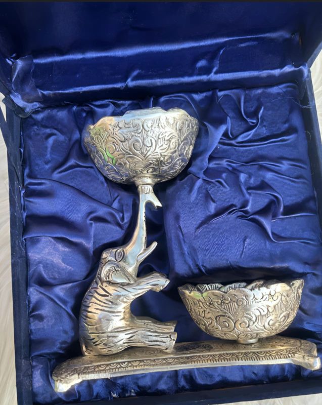 German Silver Elephant Bowl Set