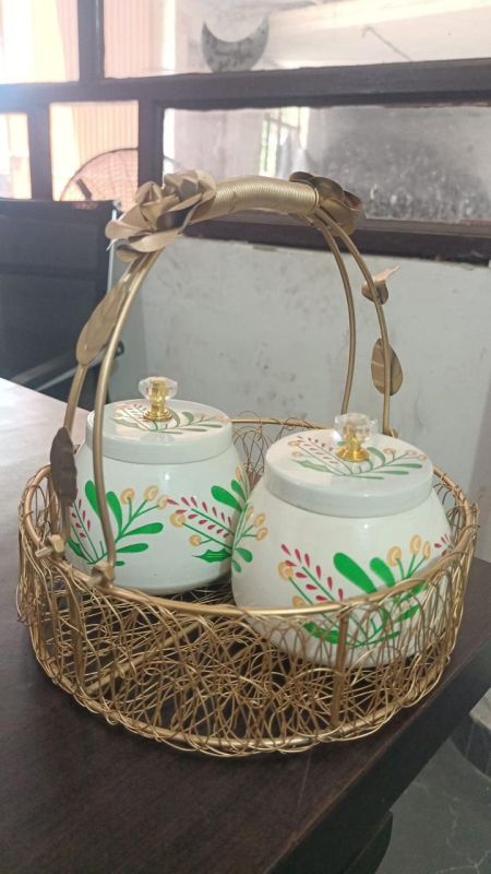 Handcrafted Jar Tray Set