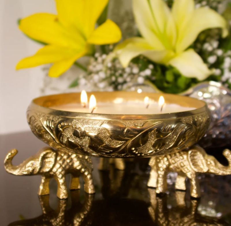 Metal Elephant Candle Holder