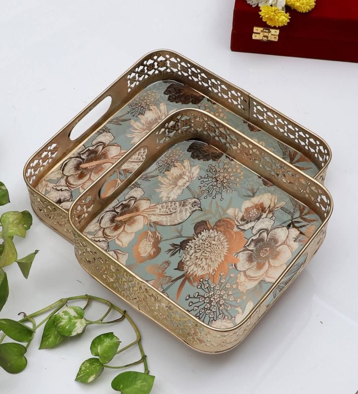Metal Square Tray Set