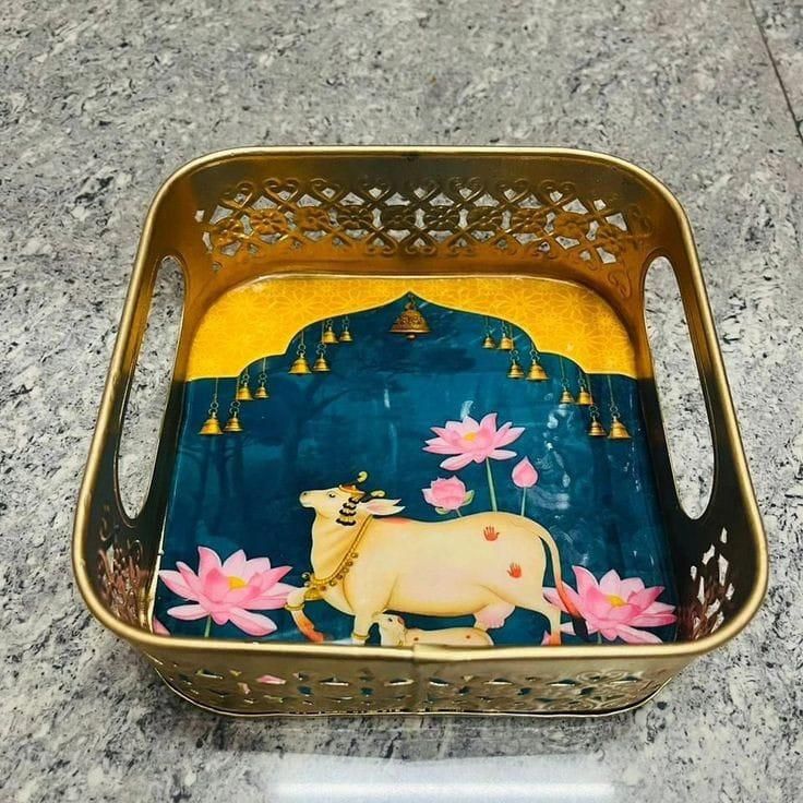 Pichwai Metal Tray