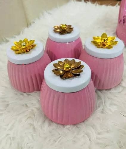 Pink Metal Jars