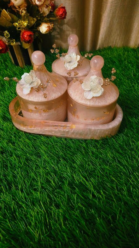 Resin Jar and Tray Set
