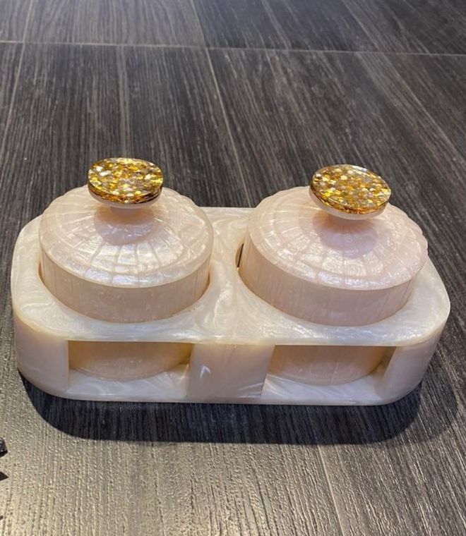 Resin Tray with Bowl Set