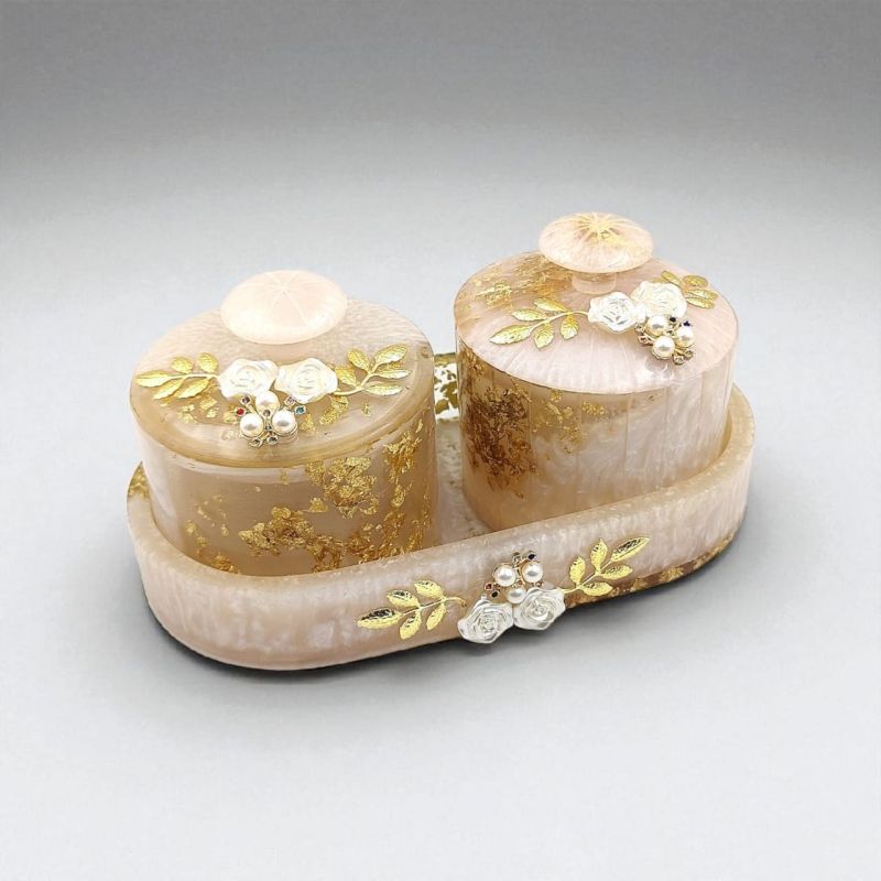 Resin Tray with Jar Set