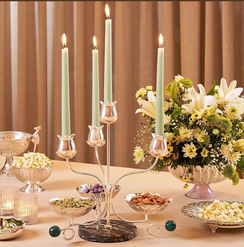Silver Plated Decorative Candle Stand