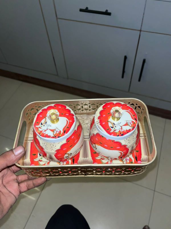 Square Tray with Jars