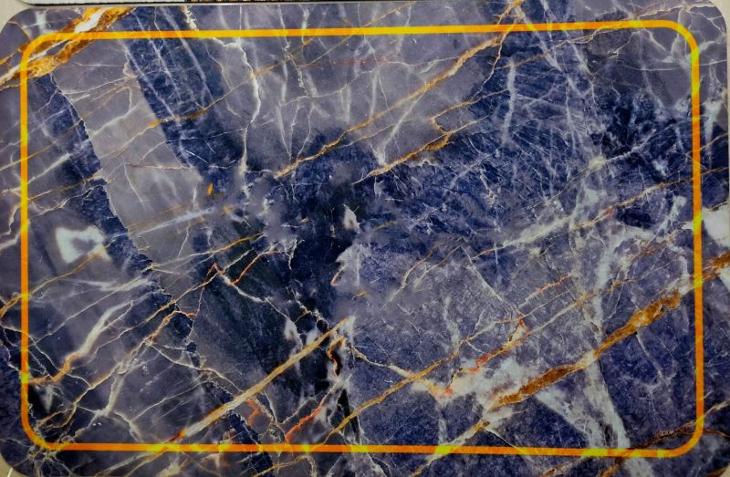 Blue Marble Gloss Finish Floor Mat