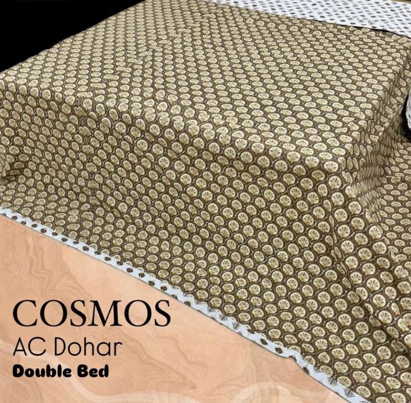 Brown & Beige Cosmos AC Dohar Double Bed Sheets