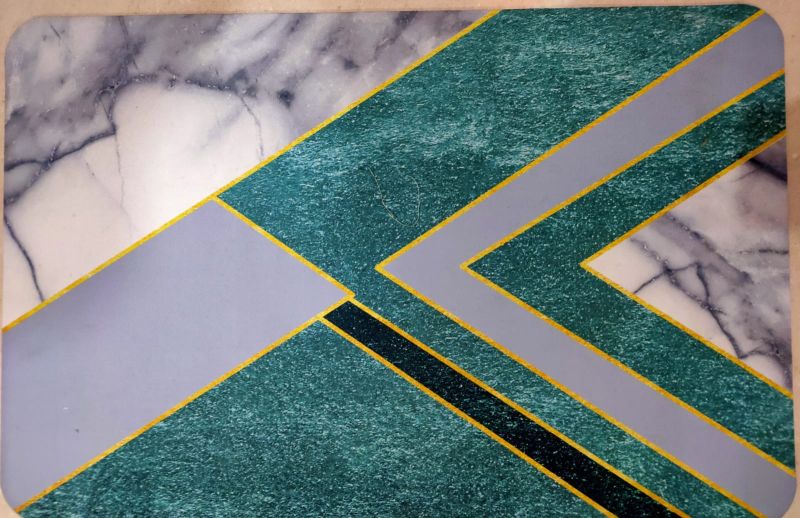 Chevron Glitter Print Floor Mat