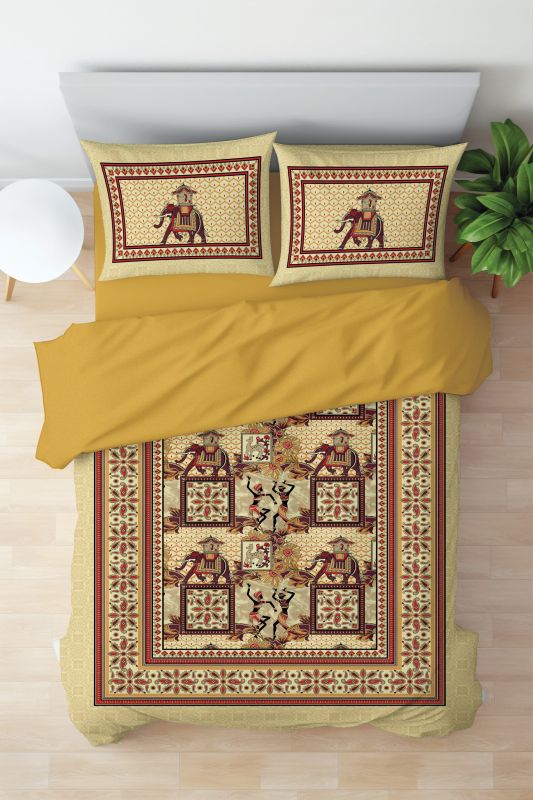 Elephant Harmony Edition Heritage Dance Print Bed Sheet