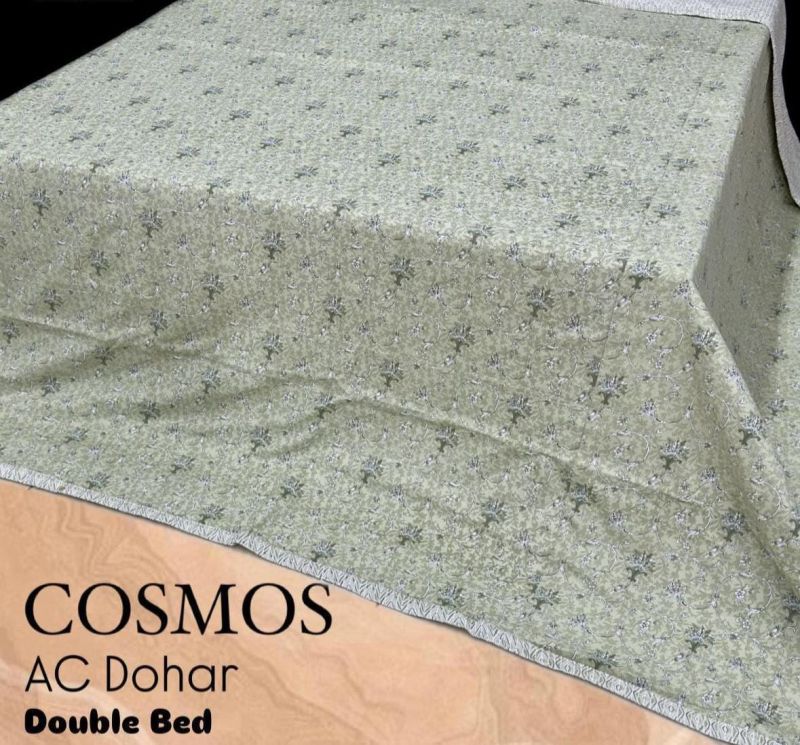 Light Green Cosmos AC Dohar Double Bed Sheets