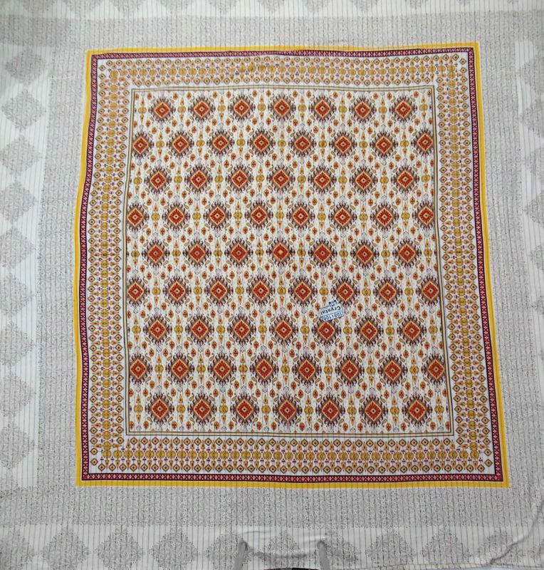 Sindhi Ajrak Red & Orange Cotton Double Bed Sheet
