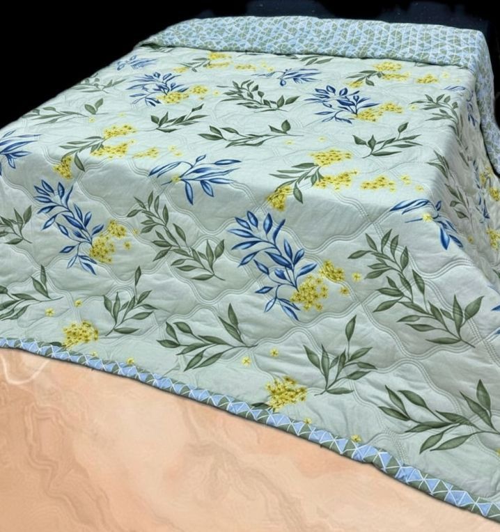 Sky Blue Premium Ultrasonic Double Bed Reversible Comforter