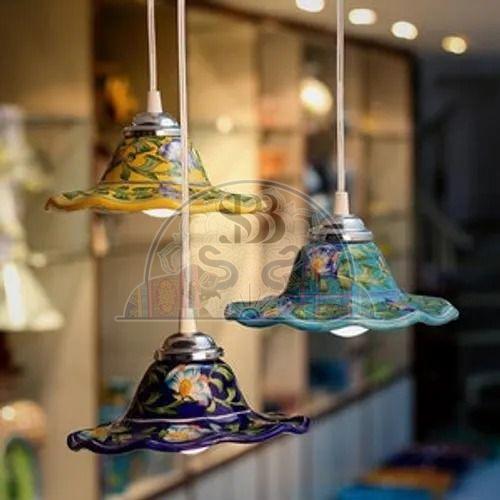 Blue Pottery Hanging Lamp