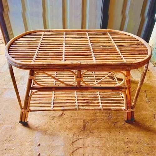 Plain Polished Cane Center Table, Color : Brown
