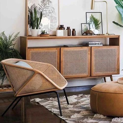 Cane Stylish Chair, Color : Brown