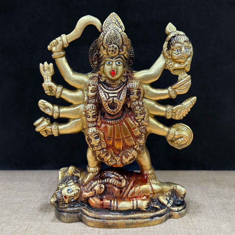 Brass Kali Shiv Statue