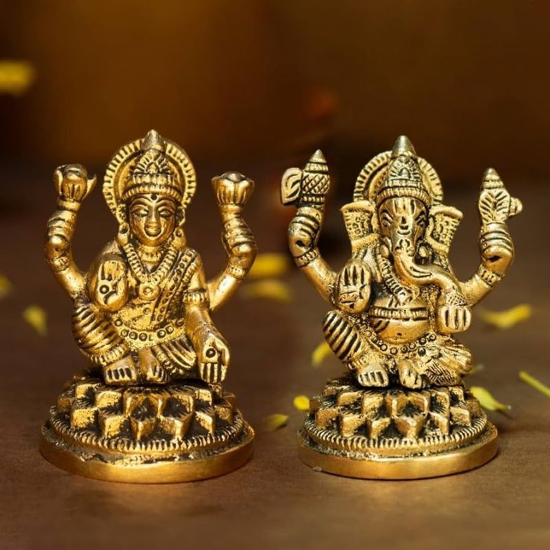 Handcrafted Brass Laxmi Ganesh Ji Statue