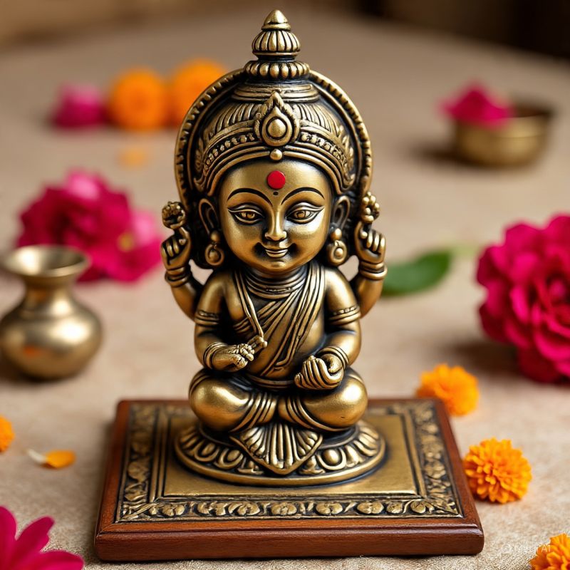 Traditional Brass Small Laxmi Mata Murti