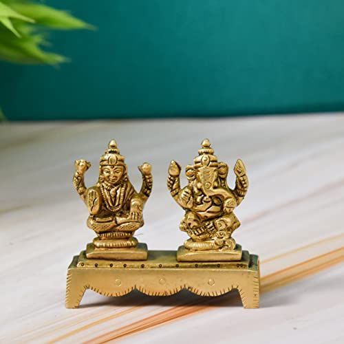 Vintage Brass Laxmi Ganesh Ji Murti