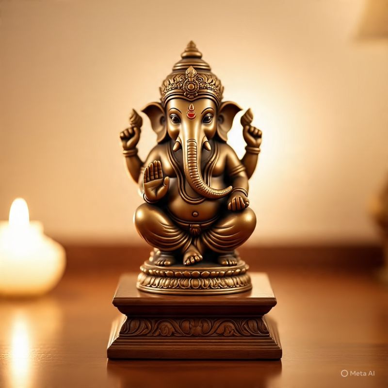 Vintage Brass Lord Ganesha Statue