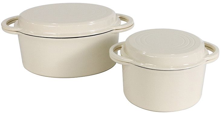 Multi Enamel Cast Iron 2-In-1 Dutch Oven With Skillet Lid