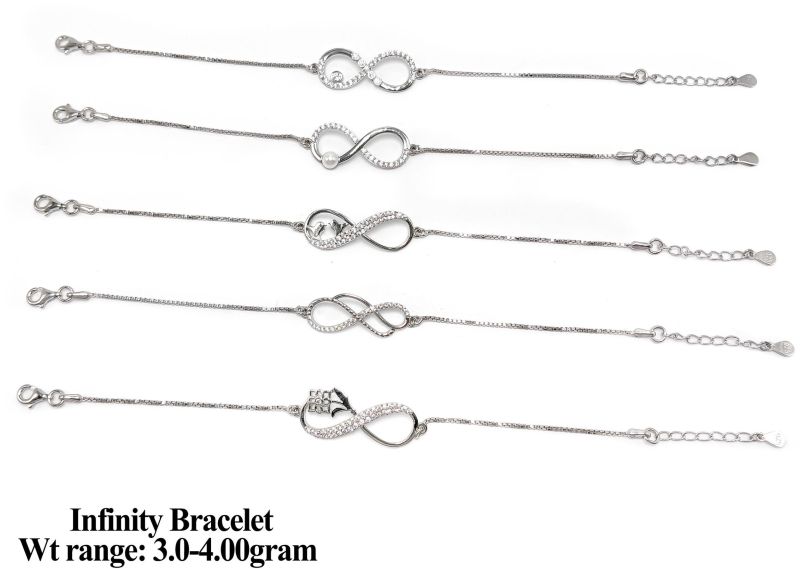 92.5 Silver Infinity Bracelets