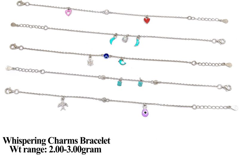 92.5 Silver Whispering Charms Bracelet