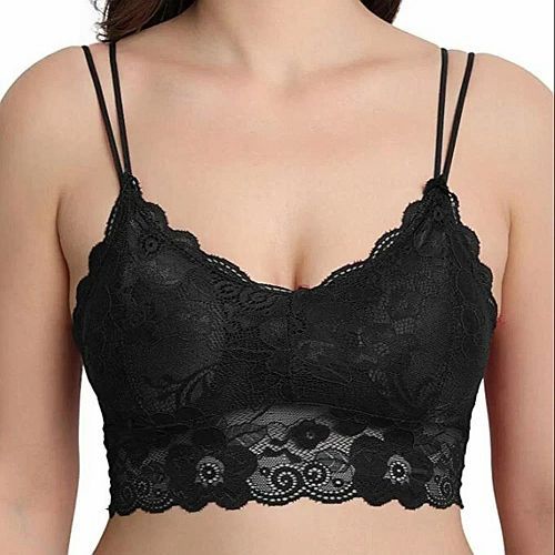 Ladies Black Net Padded Bra