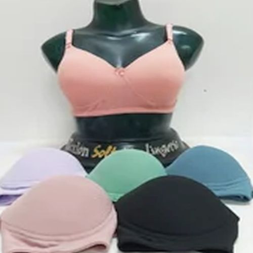 Rib Seamless Cotton Padded Bra