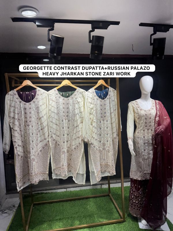 Ladies Full Sleeves Kurti Palazzo Set