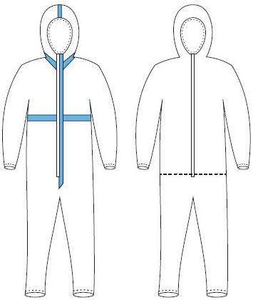 Impervious Isolation Gown, Color : Yellow & Blue Small To XXL