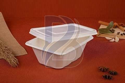 Eco Lid Bagasse Container, Shape : Rectangular