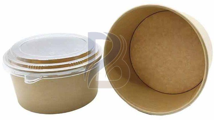 Flat Lid Brown Paper Bowl