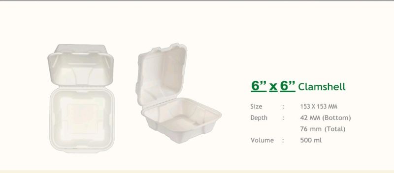 Zenith Bagasse Clamshell Box