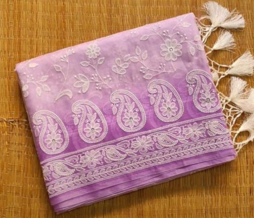 Crafted Organza Silk Saree