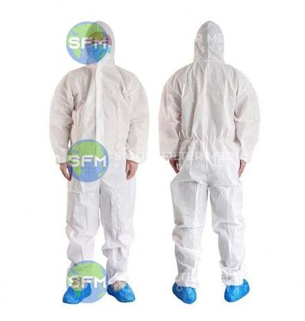 Polypropylene or SMS fabric Disposable Coverall Suit Free Size