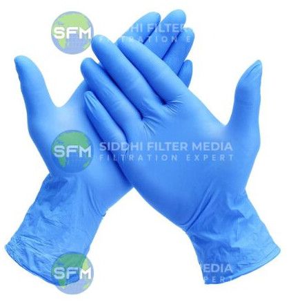 Nitrile Hand Gloves, Color : Blue Free Size