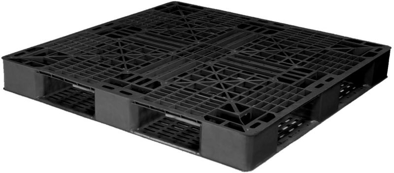 4 Way Black Plastic Export Pallet - 2000 Kg, L1200 X W1000 X H150 Mm SIP-M24-1010DE