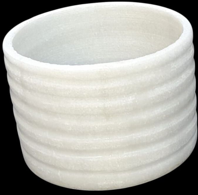 White Round Marble Planter
