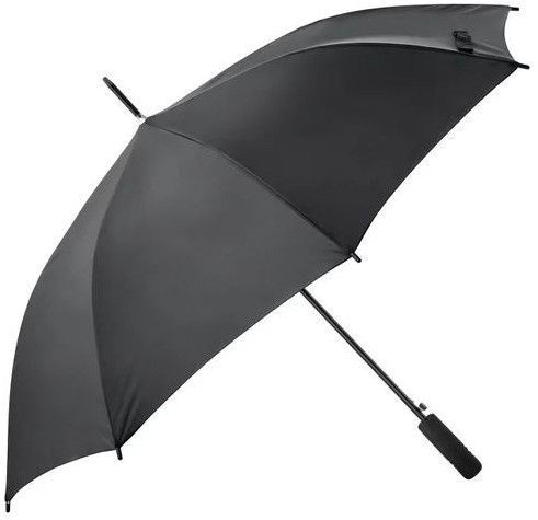 Plain Black Polyester Umbrella, Handle Material : Plastic