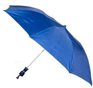 Plain Blue Polyester Umbrella, Handle Material : Plastic