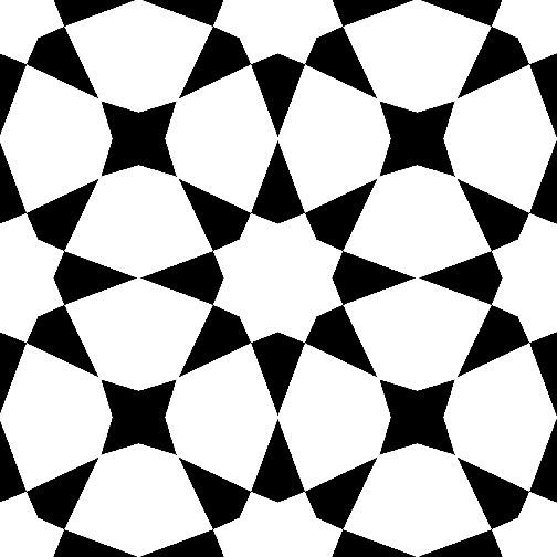 Black White Matt Ceramic Moroccan Tile