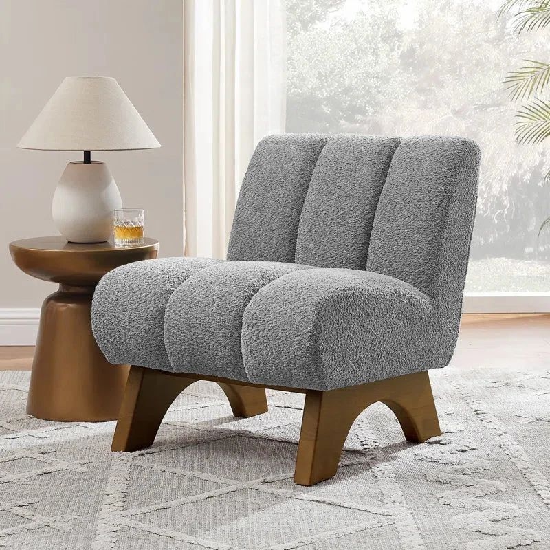 Accent Lounge Chair with Wooden Legs